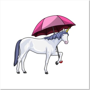 Unicorn with Umbrella Posters and Art